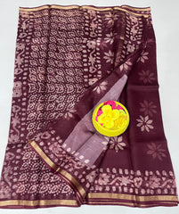 Bulk Price Pure Silk Kota Doria Hand Batik Saree