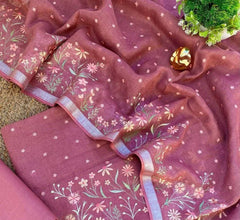 Bulk Quantity Cotton Linen Embroidered Dress Material