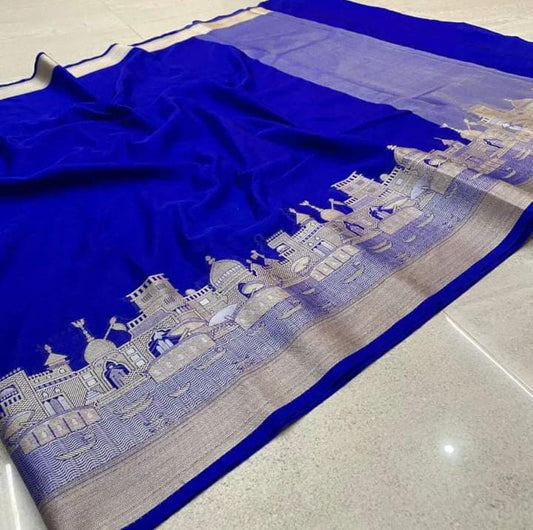 Wholesale Price Exquisite Banarasi Semi Katan Dupion Silk Saree