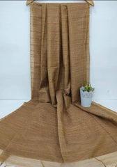 Bulk Quantity Handwoven Cotton Baswada Silk Saree With Flag Strip Lines