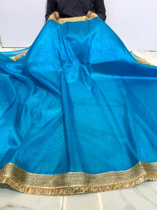 Bulk Quantity Banarasi Soft Tissue Saree With Lace Work