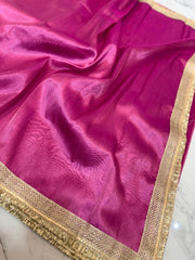 Bulk Quantity Banarasi Soft Tissue Saree With Lace Work