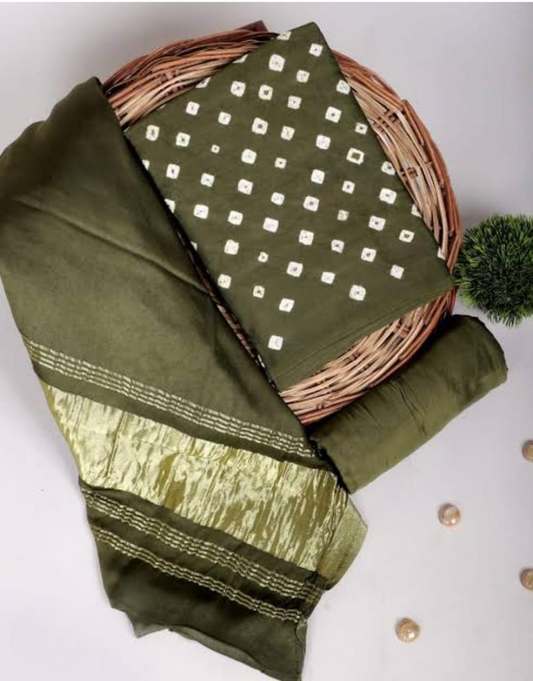 Bulk Price Semi Tussar Silk Shibori Dress Material