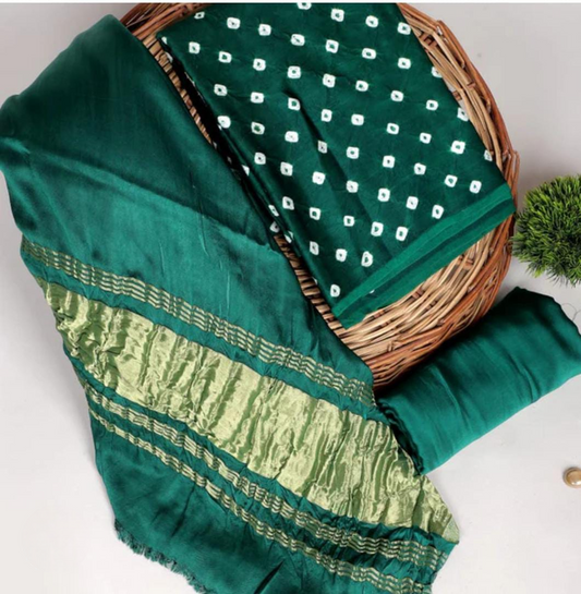 Bulk Price Semi Tussar Silk Shibori Dress Material