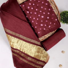 Wholesale Price Semi Tussar Silk Shibori Dress Material