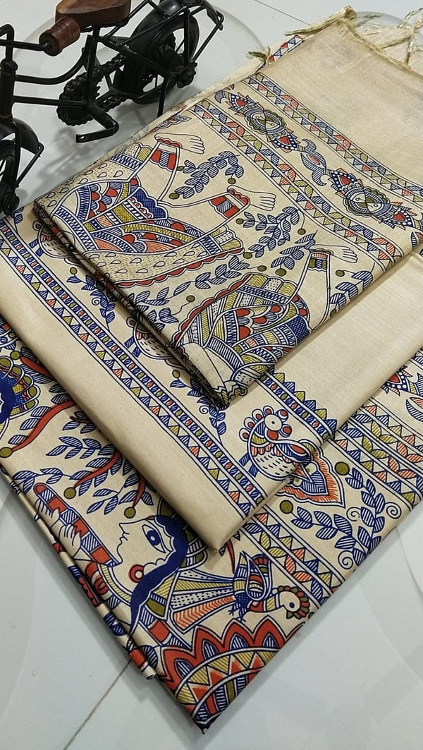 Semi-tussar dress material