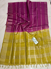 Wholesale Quantity Zari Woven Semi Tussar Silk Double Color Saree