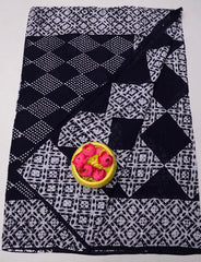 Wholesale Quantity Hand Batik MulMul Pure Cotton Printed Saree - Black Color