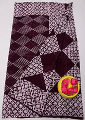 Wholesale Quantity Hand Batik MulMul Pure Cotton Printed Saree - Black Color