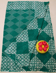 Wholesale Quantity Hand Batik MulMul Pure Cotton Printed Saree - Black Color