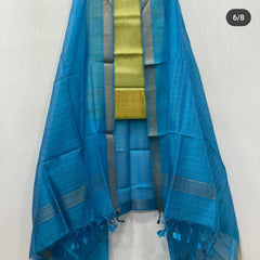 Wholesale Price Premium Mangalagiri Cotton Silk Dress Material with Gold Zari Border Order Sample