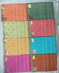 Set of 8 Sarees - Sashi Pure Cotton Embroidered Saree