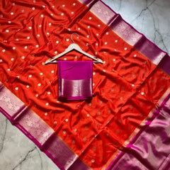 Bulk Price Semi Katan Soft Banarasi Silk Saree With Zari Buti Work