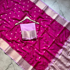 Bulk Price Semi Katan Soft Banarasi Silk Saree With Zari Buti Work
