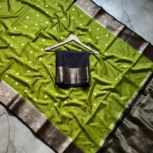 Bulk Price Semi Katan Soft Banarasi Silk Saree With Zari Buti Work