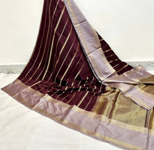 Wholesale Price Single Color Semi Katan Banarasi Soft Silk Saree