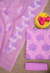 Wholesale Quantity Embroidered Kota Doria Work Dress Material