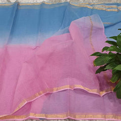 Wholesale Price Pure Cotton Plain Kota Double Color Saree