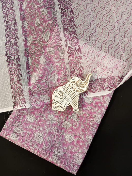 Wholesale Price Hand Block Printed Kota Doria Dress Material