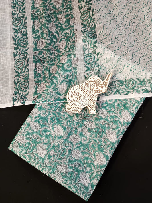 Wholesale Price Hand Block Printed Kota Doria Dress Material