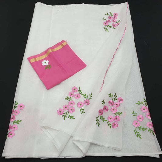 Wholesale Quantity Embroidered Work Kota Doria Cotton Sarees