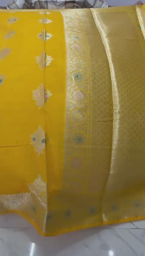 Bulk Price Banarasi Soft Semi Katan Silk Saree with Zari Buti Work