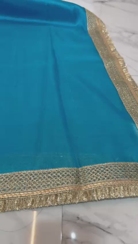 Bulk Quantity Banarasi Soft Tissue Saree With Lace Work