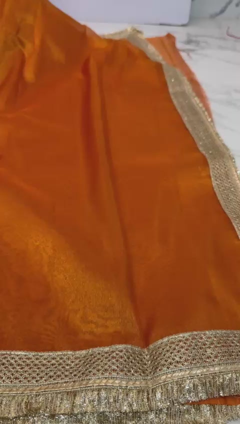 Bulk Quantity Banarasi Soft Tissue Saree With Lace Work