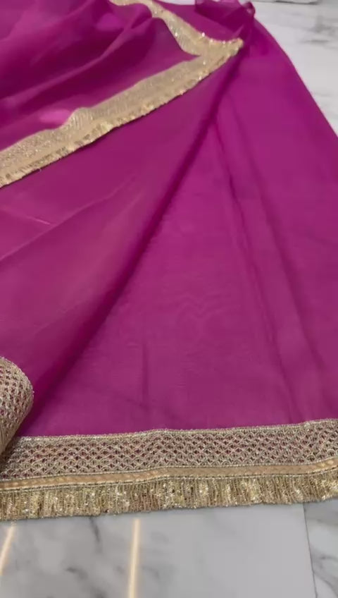 Bulk Quantity Banarasi Soft Tissue Saree With Lace Work