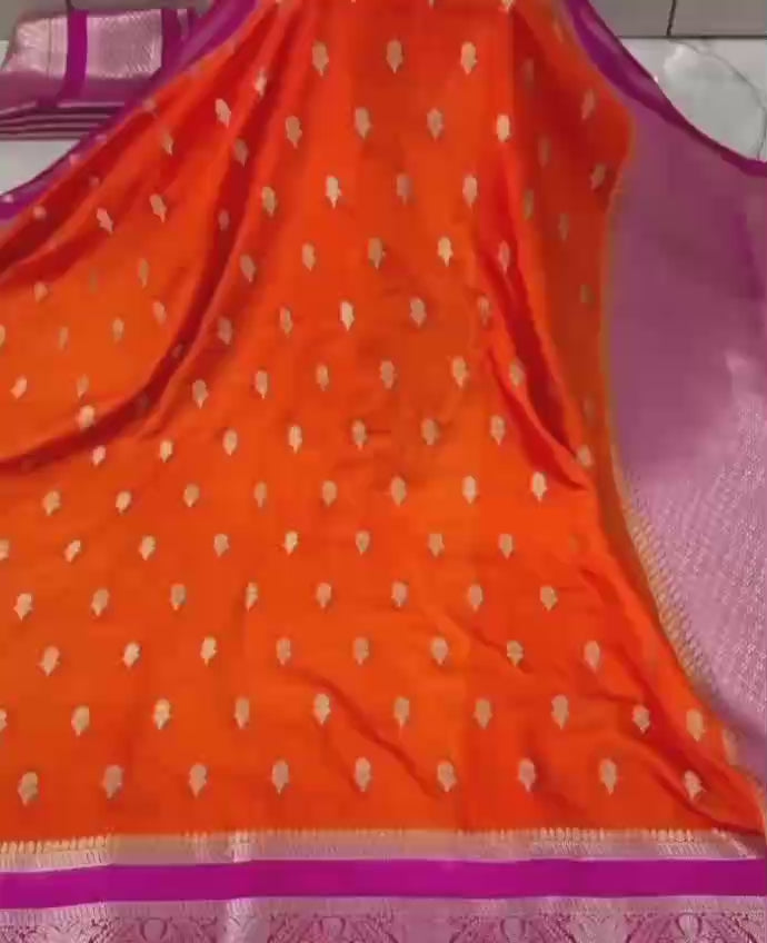Bulk Quantity Banarasi Semi Katan Soft Silk Saree with Zari Buti Work