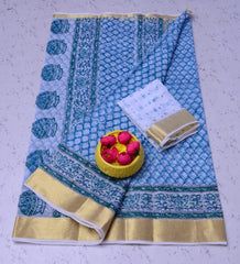 Bulk Quantity Kota Doria Pure Cotton Hand Block Printed Saree Order Sample