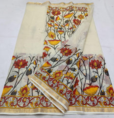 Wholesale Price Pure Cotton Screen Printed Kota Doria Saree Order Sample