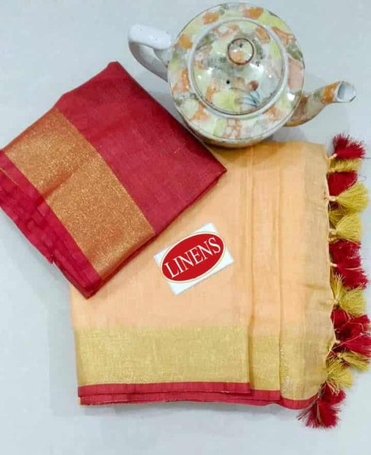 Wholesale Quantity Pure Linen Saree 140 Thread Count