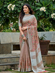 Wholesale Price Premium Linen Embroidered Saree with Running Unstitched Blouse Piece Order Sample