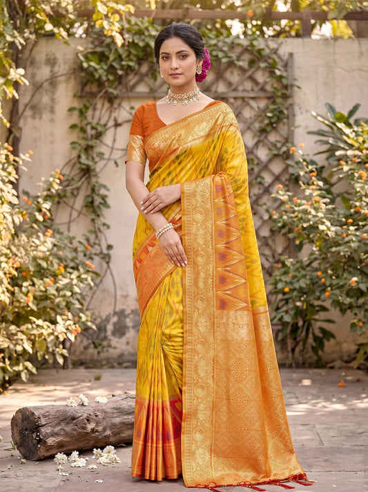 Wholesale Price Pochampalli Soft Silk Saree with Grand Ikat Woven Pallu