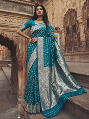 Wholesale Price Art Silk Banarasi Zari Woven Saree with Running Unstitched Blouse Piece