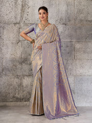 Wholesale Quantity Kanjivaram Silk Blend Woven Design Saree with Running Blouse Piece Order Sample