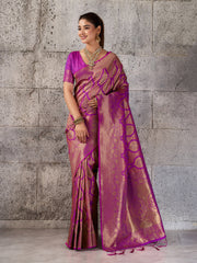 Wholesale Quantity Kanjivaram Silk Blend Woven Design Saree with Running Blouse Piece Order Sample