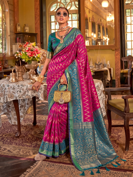 Wholesale Quantity Silk Zigzag Woven Saree